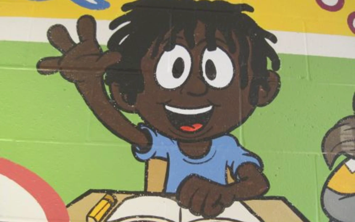 murale, un élève lève la main